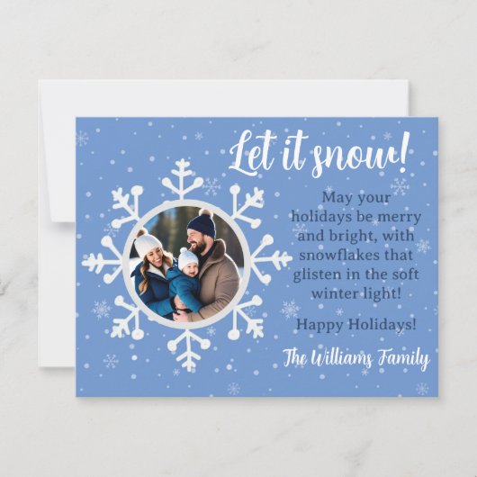 Snowflake Wishes Vakantie Flat Kaart (Voorkant)