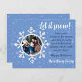 Snowflake Wishes Vakantie Flat Kaart (Voorkant / Achterkant)