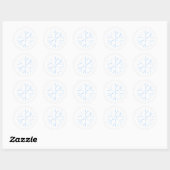 Snowflake, wit ronde sticker (Vel)