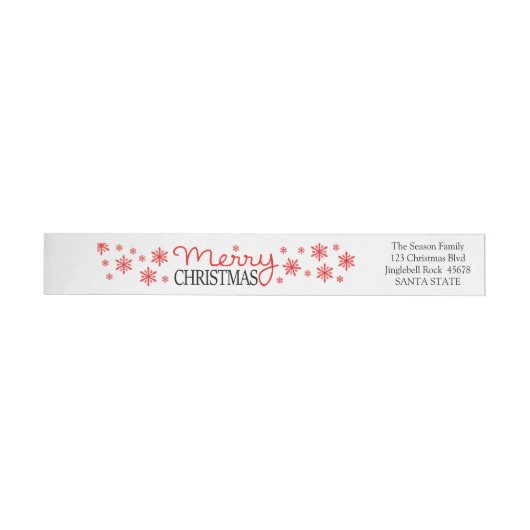 Snowflake wraparanetiket voor fijne kerst (Individueel)