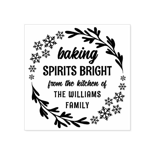 Snowflake Wreath Baking Spirits voor kerstmis Rubberstempel (Afrduk)