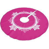 Snowflake Wreath in Fuchsia Pink & White Kerstboom Rok (Gekanteld)