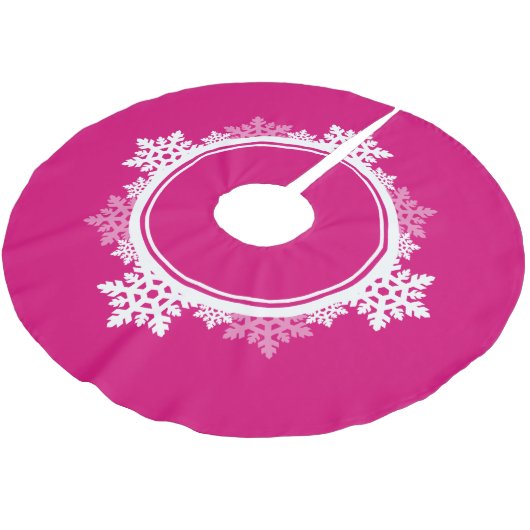 Snowflake Wreath in Fuchsia Pink & White Kerstboom Rok (Gekanteld)