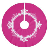 Snowflake Wreath in Fuchsia Pink & White Kerstboom Rok (Voorkant)