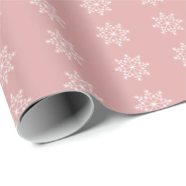 Snowflake Xmas pastel roze kerstfeestdag Cadeaupapier