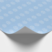 Snowflake Xmas Pattern Baby Blue Holiday Kerstmis Cadeaupapier (Hoek)