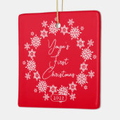 Snowflake Yaya's eerste kerstkeramiek Keramisch Ornament (Links)