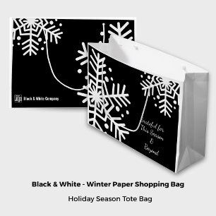 Snowflake Zwart & Wit Motto Bedrijf Logo Naam Groot Cadeauzakje