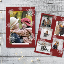 Snowflakes 6 familie foto collage script Kerstmis