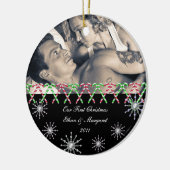 Snowflakes, aangepast Afbeelding voor fijne kerst Keramisch Ornament (Links)