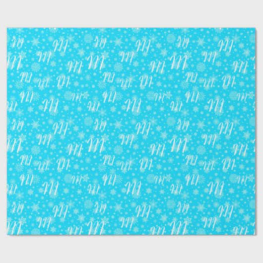 Snowflakes aangepast monogram voor je cadeauontvan cadeaupapier (Vlak)