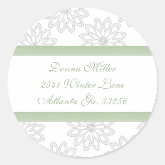 Snowflakes Adreslabels Ronde Sticker (Voorkant)