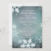 Snowflakes Aqua Winter Bridal invitation (Devant)