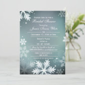 Snowflakes Aqua Winter Vrijgezellenfeest nodigen Kaart (Staand voorkant)