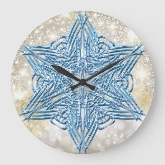 Snowflakes Art 12 Horloges murales et options numé (Recto)