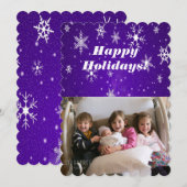 Snowflakes avec carte à plat Arrière - plan bleu (Devant / Derrière)