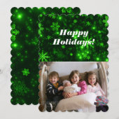 Snowflakes avec carte Arrière - plan verte (Devant / Derrière)