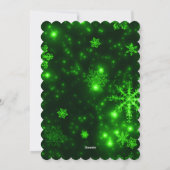 Snowflakes avec carte Arrière - plan verte (Dos)