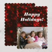 Snowflakes avec carte plat Arrière - plan rouge pr (Devant / Derrière)