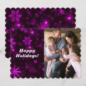 Snowflakes avec carte plat Arrière - plan violet p (Devant / Derrière)