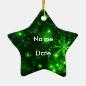 Snowflakes avec ornement Arrière - plan vert (Dos)