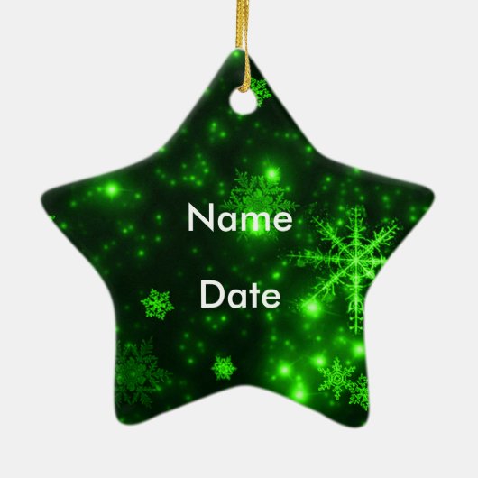 Snowflakes avec ornement Arrière - plan vert (Dos)