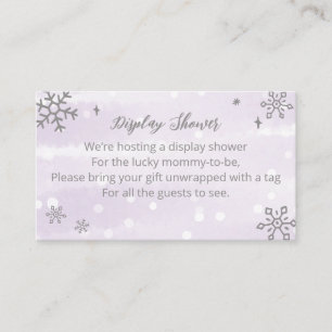 Snowflakes Baby shower Display Shower Informatiekaartje