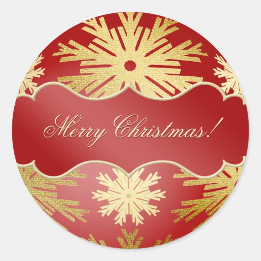 Snowflakes Ball de Noël Rouge Gold stickers (Devant)