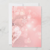 Snowflakes, Balls Red Kerstbedrijf Kaart (Achterkant)