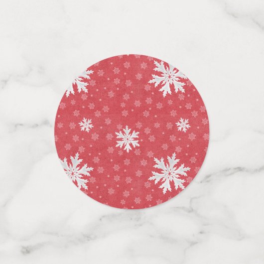 Snowflakes bij uitnodiging op kerstavond confetti (Kleine voorkant)