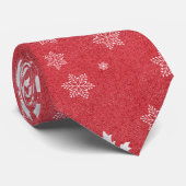 Snowflakes bij uitnodiging op kerstavond stropdas (Opgerold)