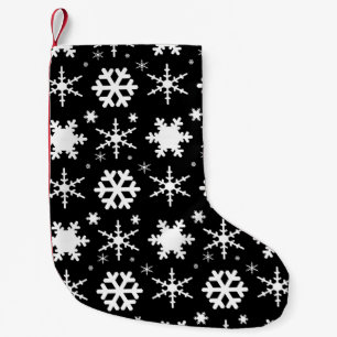Snowflakes Black Kleine Kerstsok