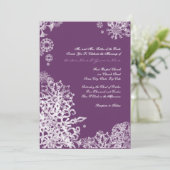 Snowflakes blanc et mauve Faire-part de mariage 3 (Debout devant)