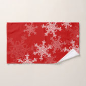 Snowflakes blanc rouge Noël minimaliste (Serviette à main)