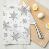 Snowflakes blanc Serviette de cuisine (Quart Plié)