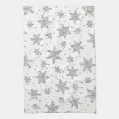 Snowflakes blanc Serviette de cuisine (Vertical)