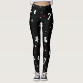 Snowflakes blancs Leggings de Noël pour les femmes (Devant)