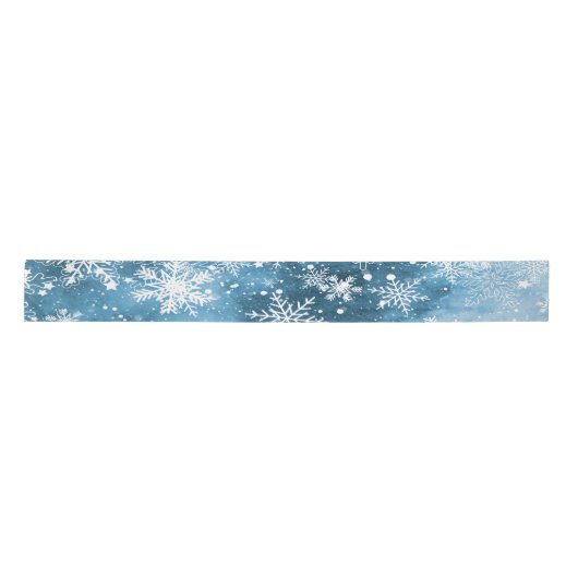 Snowflakes, blauw, kerst lint (Voorkant)