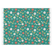 Snowflakes Blauwgroen kerstfeestdagen monogram Tafelkleed (Voorkant (Horizontaal))