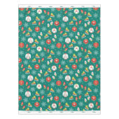 Snowflakes Blauwgroen kerstfeestdagen monogram Tafelkleed (Voorkant)