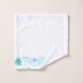 Snowflakes Bleu Ensemble de serviettes de bain bla (Gant de toilette)