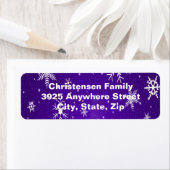 Snowflakes Blue Background Return Address Labels (Insitu)