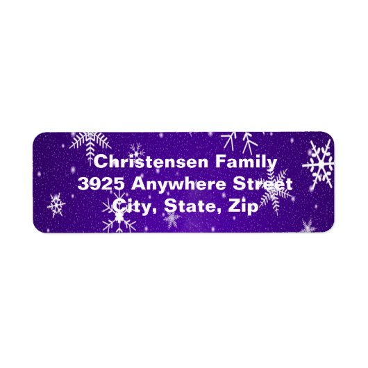 Snowflakes Blue Background Return Address Labels (Voorkant)