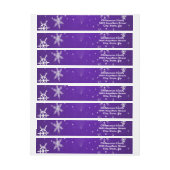 Snowflakes Blue Background Wrap Adresetiketten Omwikkelbaar Adreslabel (Vel)