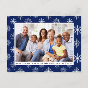 Snowflakes Blue Feestdagenkaart