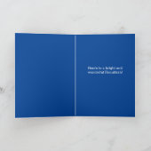 Snowflakes Blue Happy Hanukkah Kaart (Binnen)