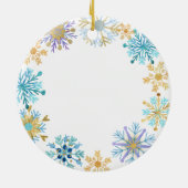 Snowflakes Blue Kerstmis als Ornament van het Papa (Achterkant)
