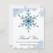 Snowflakes Blue Winter Snowflake Hartelijk dank (Voorkant)