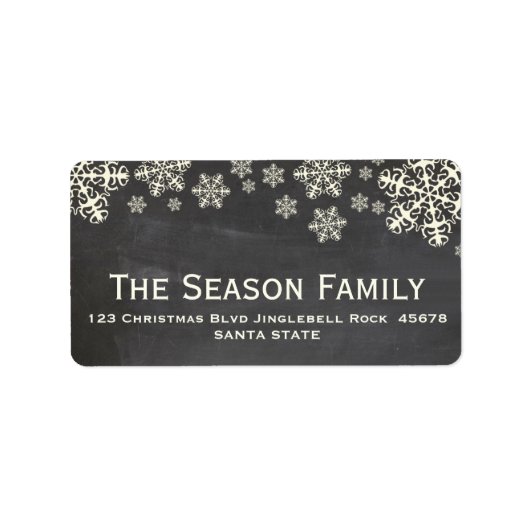 Snowflakes-bordadreslabel Etiket (Voorkant)