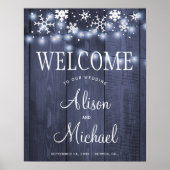 Snowflakes bruiloft welkomstbord poster (Voorkant)